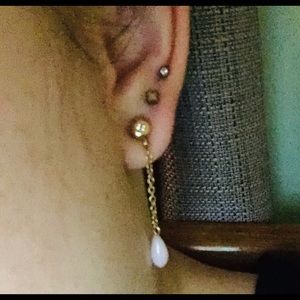 💞VINTAGE PINK AND GOLD DROP EARRINGS💞